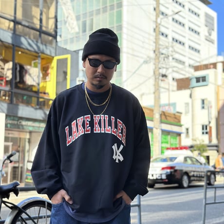 CREW NECK SWEAT(ARCH LOGO)(BLACK)