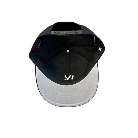 6PANEL CAP TYPE-1(BLACK) (つば裏グレー）
