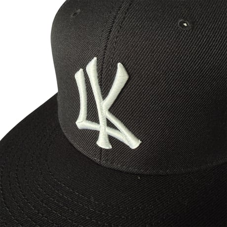 6PANEL CAP TYPE-1(BLACK) (つば裏グレー）