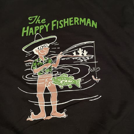HAPPY FISHERMAN SWEAT(TYPE-1)(BLACK）