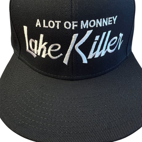 6PANEL CAP(A LOT OF MONNEY)(BLACK) (つば裏グリーン）