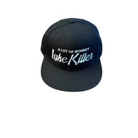 6PANEL CAP(A LOT OF MONNEY)(BLACK) (つば裏グリーン）