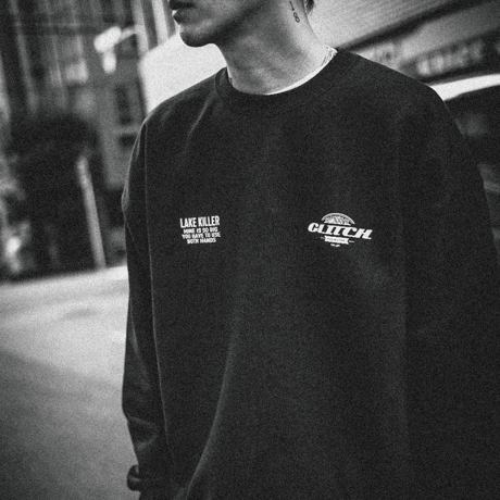 GLITCH OIL x LAKE KILLER SWEAT (BLACK）