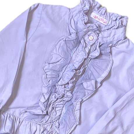 100～110cm｜VINTAGE｜Stand Collar Frill L/S Blouse Shirt