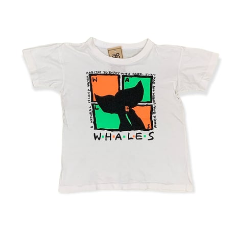 120～130cm｜80's～90's VINTAGE｜WHALES Retro S/S T-shirt