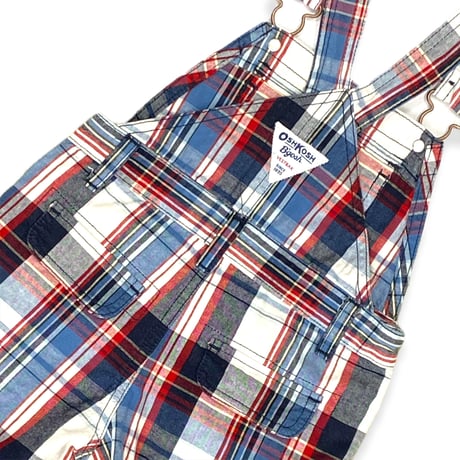 80～90cm｜USED｜OSHKOSH B'GOSH Check Shortalls