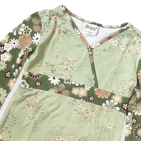 130～140cm｜90's VINTAGE｜USA製 90's Hippie Floral Flare L/S Cutsew