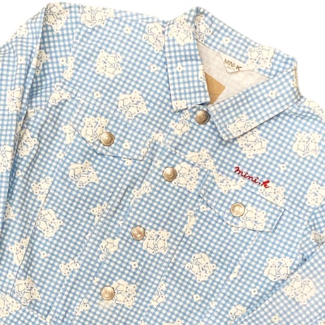110～120cm｜VINTAGE｜MINI-K Gingham Check Bear JKT & Shorts Setup