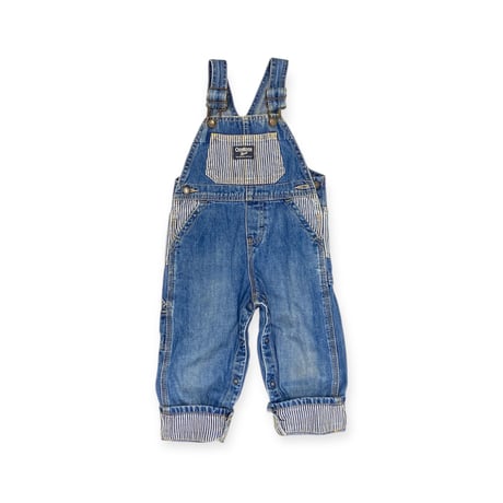 90cm｜USED｜OSHKOSH Denim×Hickory Overalls