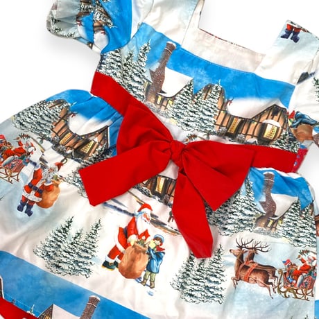 120cm｜USED｜X'mas Santa Claus Retro One-piece