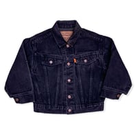 110cm｜95's VINTAGE｜USA製 Little Levi's Black Denim Trucker JKT