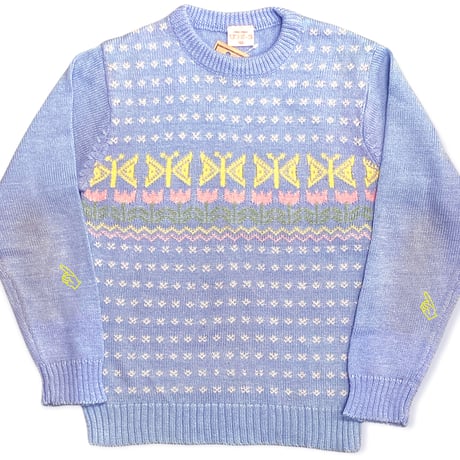 120～130cm｜VINTAGE｜ Tulips Nordic Knit Sweater