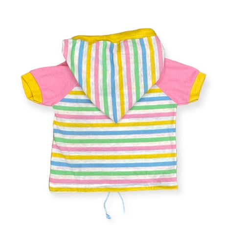 90～95cm｜80's～90's VINTAGE｜USA製 Striped Flower S/S Hoodie T-shirt