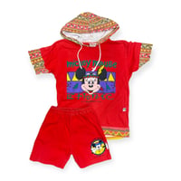140cm｜80’s-90's VINTAGE｜Disney Ray Summers Mickey S/S T-shirt & Shorts Set-up