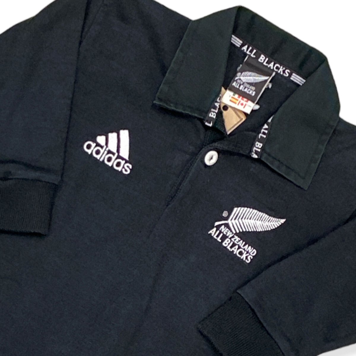 90～100cm｜90's VINTAGE｜ADIDAS × ALL BLACKS L/S Rugby Shirt