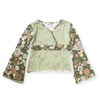 130～140cm｜90's VINTAGE｜USA製 90's Hippie Floral Flare L/S Cutsew