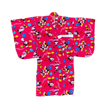 110～120cm｜90's-00's VINTAGE｜Disney Mickey & Minnie Yukata