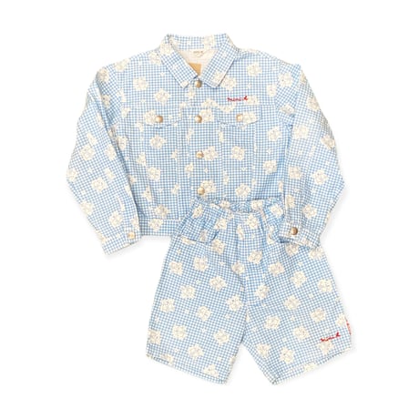 110～120cm｜VINTAGE｜MINI-K Gingham Check Bear JKT & Shorts Setup