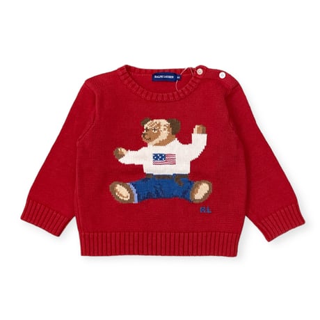 80cm｜00's USED｜Ralph Lauren POLO BEAR Knit Sweater