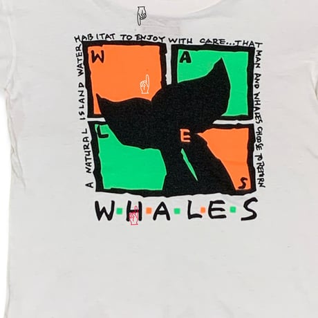 120～130cm｜80's～90's VINTAGE｜WHALES Retro S/S T-shirt