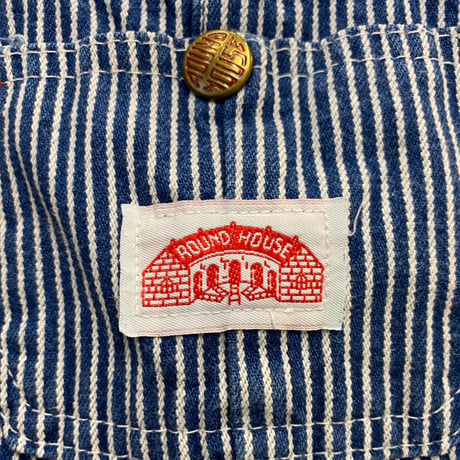 130cm｜70's-80's VINTAGE｜USA製 ROUND HOUSE Hickory Denim Overalls