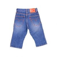 130cm｜USED｜Levi's Paint Stitch Cropped Denim Shorts