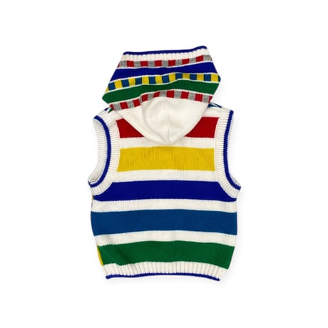 90cm｜80's-90's VINTAGE｜Retro Multi Color Knit Hoodie Vest