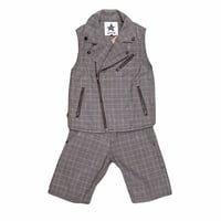 140cm｜USED｜Levi's Black Check Riders Vest & Half PT Setup