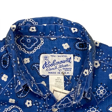 110～120cm｜80's VINTAGE｜Rockmount Paisley Western L/S Shirt