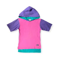 120cm｜80's-90's VINTAGE｜USA製 L.L.bean Multi Color S/S Hoodie T-shirt