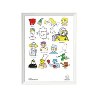 Characters Artwork (A4 size) White