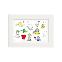 Characters Artwork (Postcard size) White