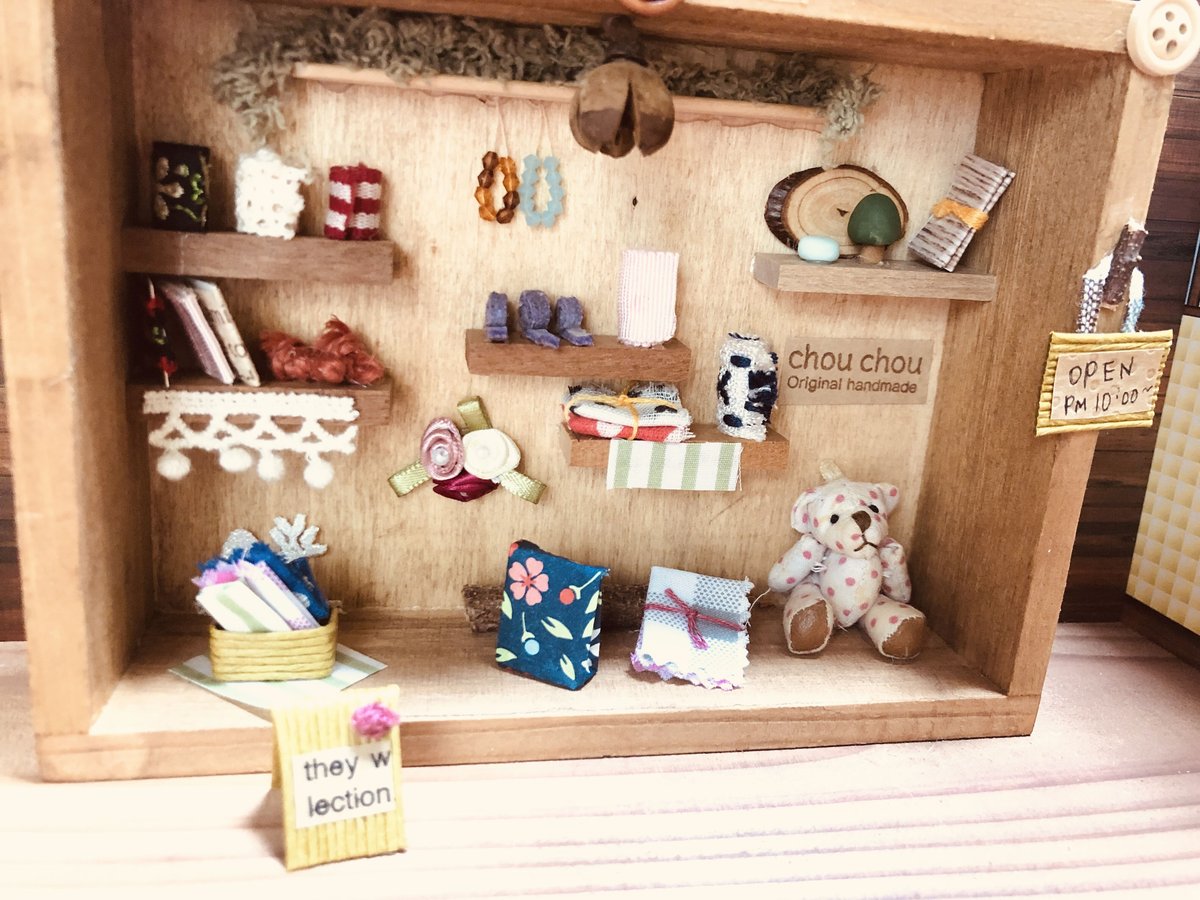 ミニチュアBOX クリスマスの手芸屋さん　エコクラフト　ハンドメイド ミニチュアハウス クリスマスボックス エコクラフト ミニチュア