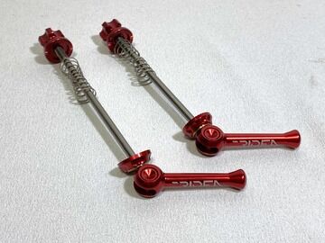 DAHON K3/DOVE用】RIDEA 橋輪オリジナルクイックレバー 74/86㎜ レッ
