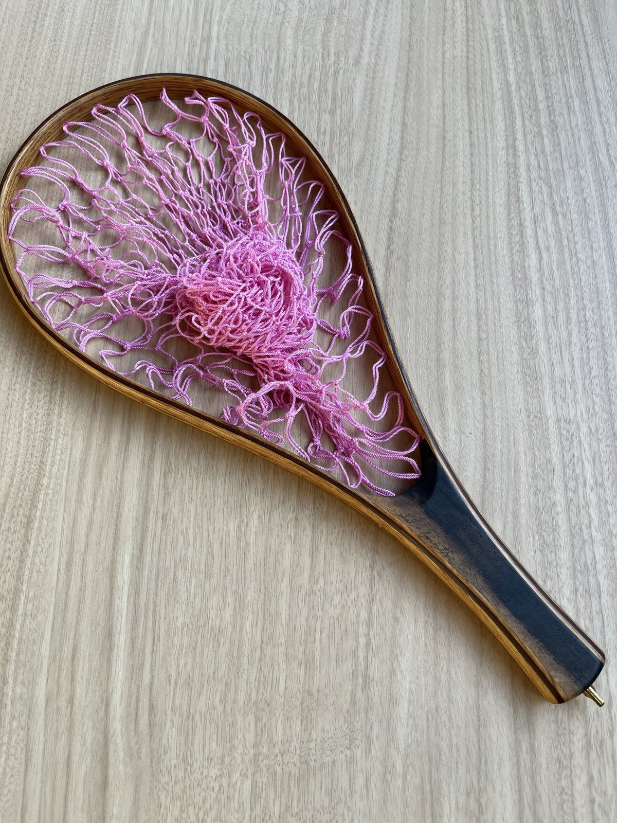 ハンドメイドランディングネット（渓流〜中流）グリップ シャム柿 でかく 