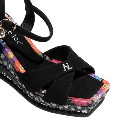 【数量限定】〜BONNIE ESPADRILLE〜ウェッジサンダル★BLACK★