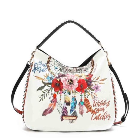 ～BOHEMIAN WHITE～ホーボーバッグ★A4対応★