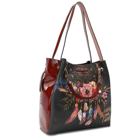 ～BOHEMIAN BLACK～2wayトート(ﾊﾞｯｸﾞｲﾝﾊﾞｯｸﾞ付き)★A4対応★