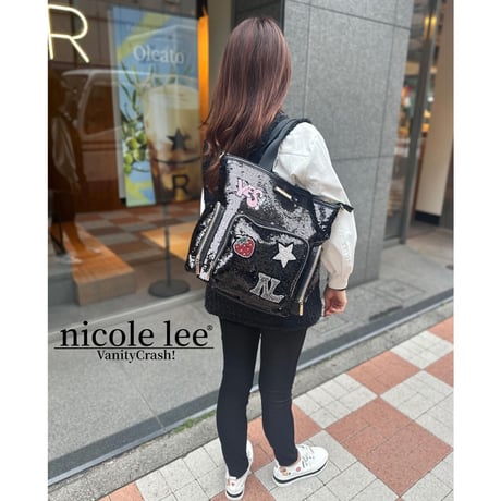 nicolelee スパンコールパッチトート★A4対応★