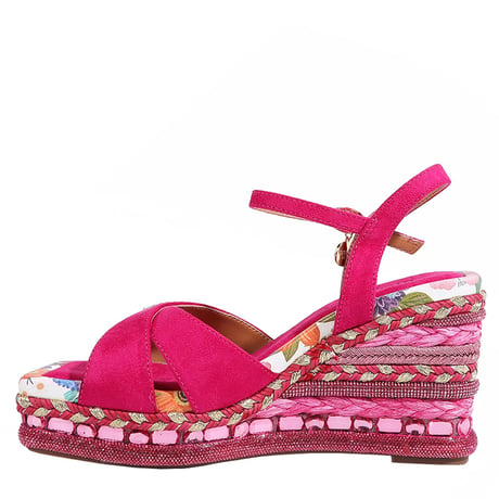 【数量限定】〜BONNIE ESPADRILLE〜ウェッジサンダル★HOT PINK★
