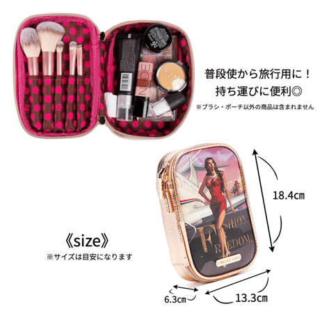 nicolelee ブラシ付きコスメポーチ★ブラシ5本セット付き★
