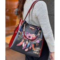 ～BOHEMIAN BLACK～2点セット ★ショルダーバッグになるバッグインバッグ付き★