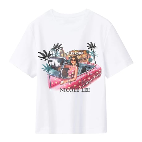 〜HOLLYWOOD DRIVE〜ラウンドネックTシャツ★ホワイト★