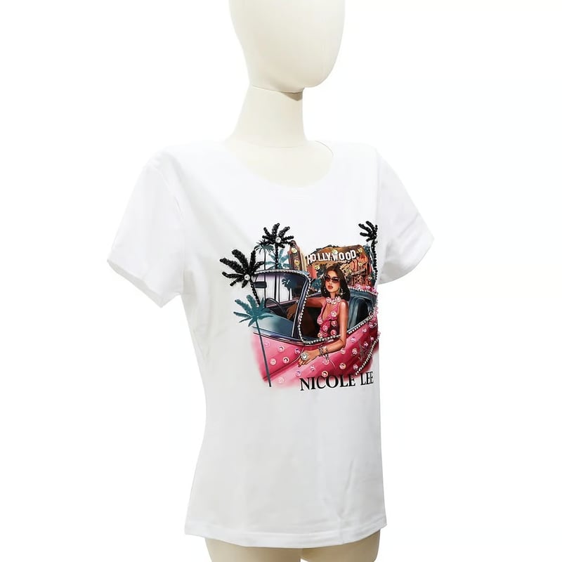 HOLLYWOOD DRIVE〜ラウンドネックTシャツ☆ホワイト☆ | nicolelee.
