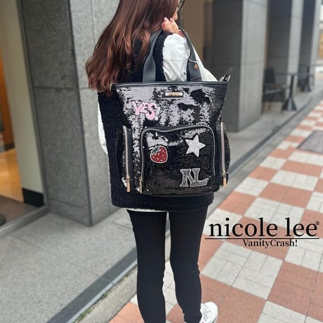 nicolelee スパンコールパッチトート★A4対応★