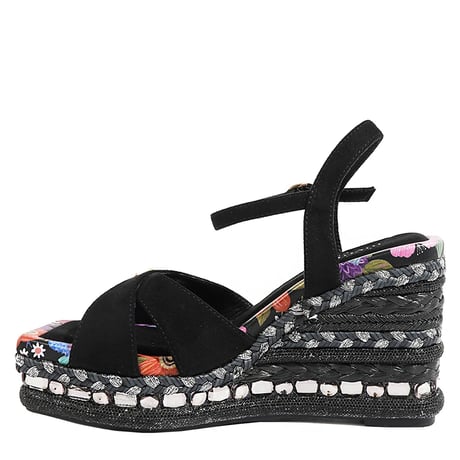 【数量限定】〜BONNIE ESPADRILLE〜ウェッジサンダル★BLACK★