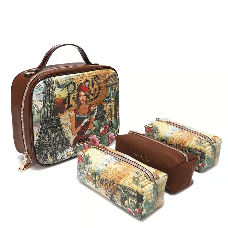 ☆新デザイン登場☆nicolelee トラベルハンドバッグ（ポーチ3点付き