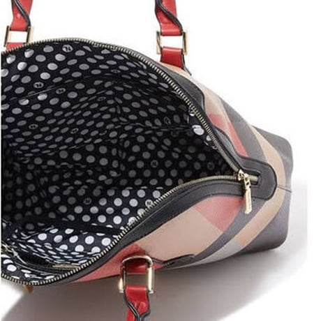 〜STYLISH CHECK〜半円型ハンドバッグ★A4対応★