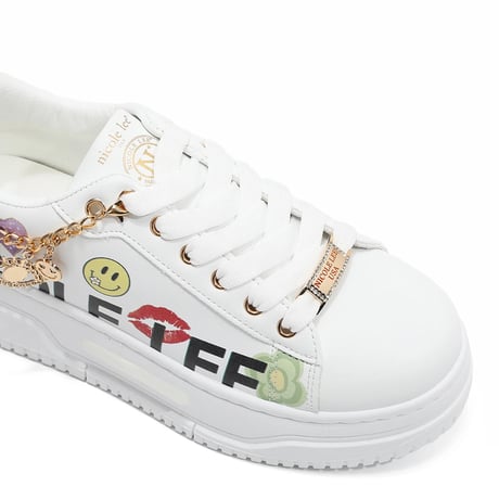 nicolelee ファッションチャームスニーカー★WHITE★