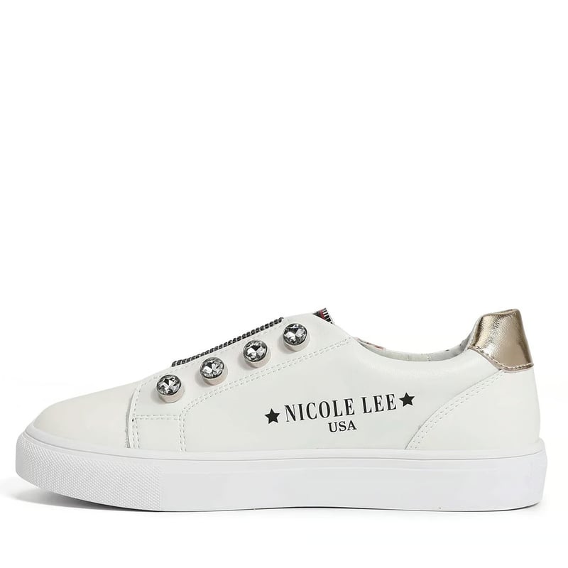 LADY IN BLACKレースレスレザースニーカー☆スリッポン感覚で